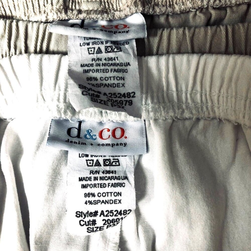 Denim &‎ Company How Timeless Short Lot of 2 Womens P3X Tan White Hi Rise Casual - Picture 5 of 5